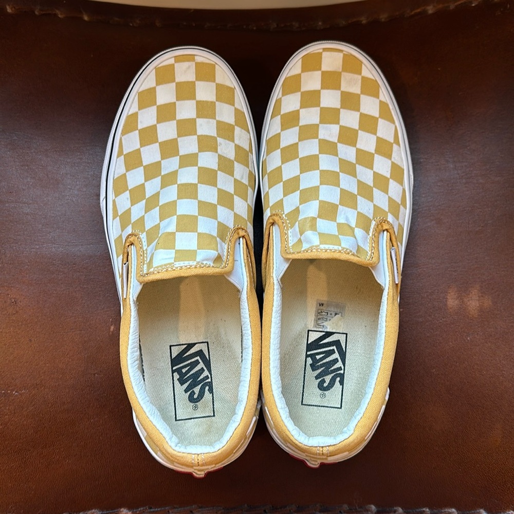 Unisex van’s checkered yellow shoes